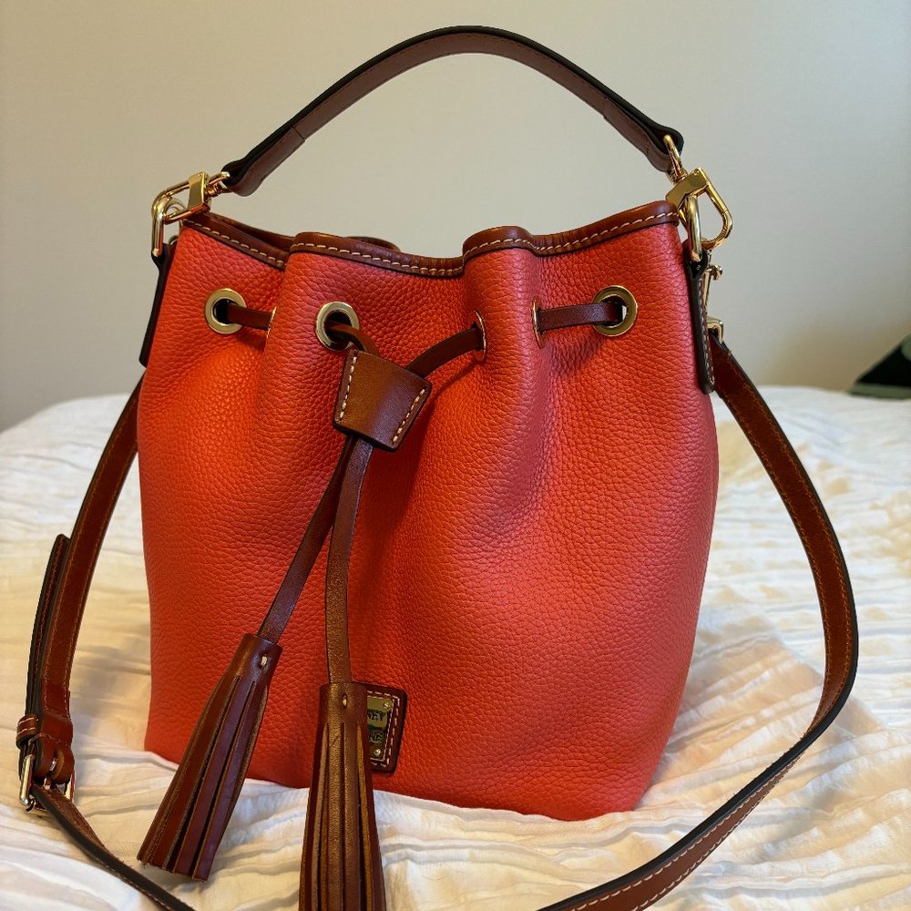 Dooney & Bourke DB Aimee crossbody bucket bag in Geranium/Coral